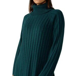NWT Sanctuary 'Make it Cozy' Ribbed Turtleneck Tunic Sweater in Jade- Size XL